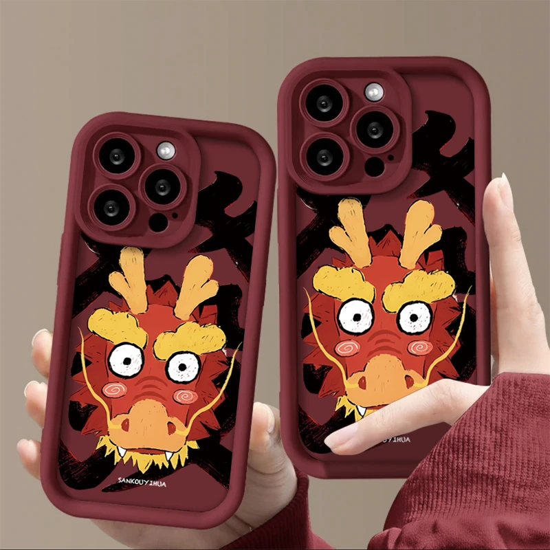 国风油画发龙头适用iphone15/13/14苹果手机壳华为vivo小米oppo套