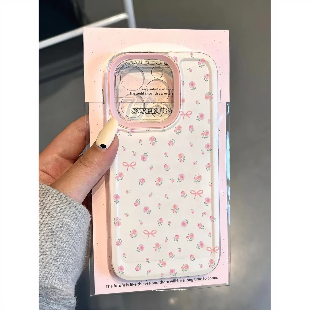 ins满屏粉色碎花适用iphone15苹果14pro手机壳13华为vivo小米oppo