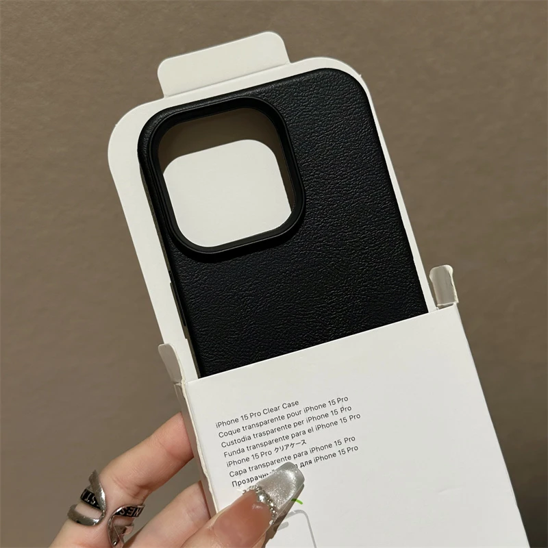 Lucky高级感荔枝纹适用苹果17/16/15手机壳iPhone14/13promax简约