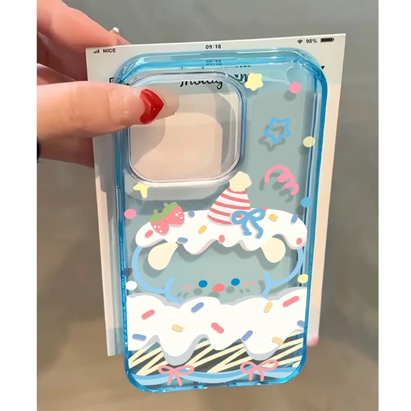 仙朵彩色奶油小狗适用iPhone15/14promax手机壳苹果13/12透粉套
