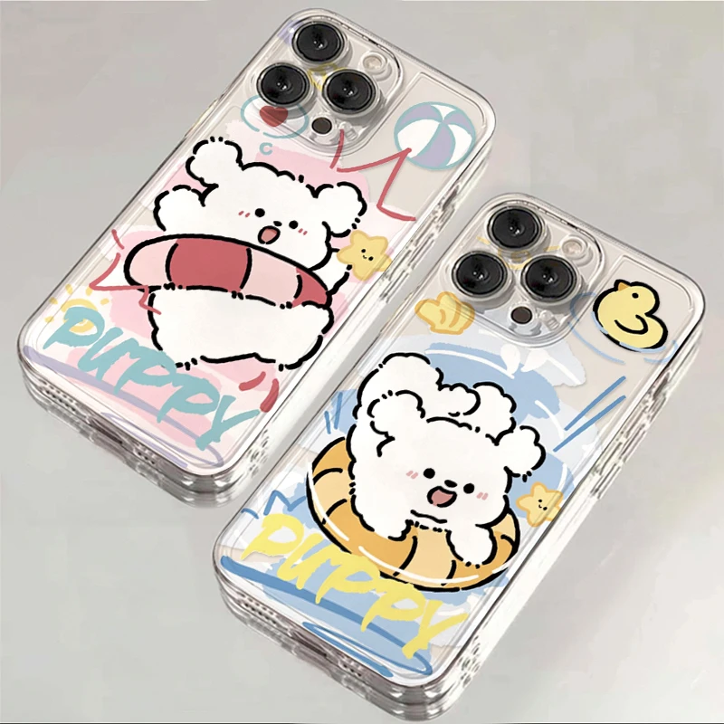 情侣泳圈狗狗iphone15/13苹果14/12手机壳华为vivo小米oppo软12套