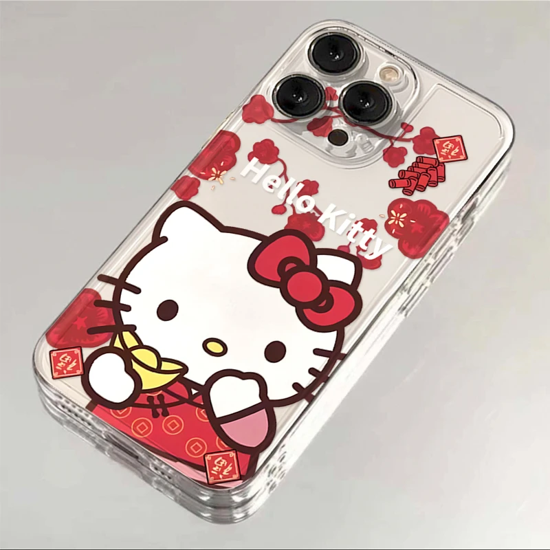 新春元宝凯蒂猫适用iphone15苹果14手机壳13华为vivo小米oppo软套