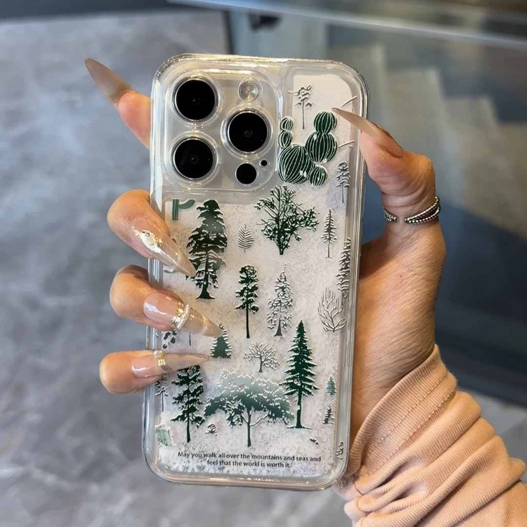 奥菲顿雪山森林适用iphone16流沙苹果15手机壳华为vivo小米oppo套