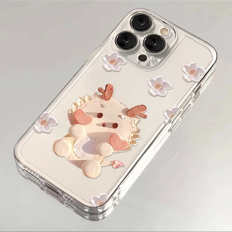 ins油画小萌龙适用iphone15/13苹果14手机壳华为vivo小米oppo软套