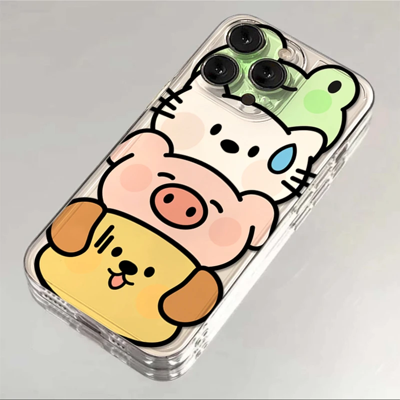 可爱叠叠动物苹果华为vivo小米oppo手机壳iphone15/13/14/12软套