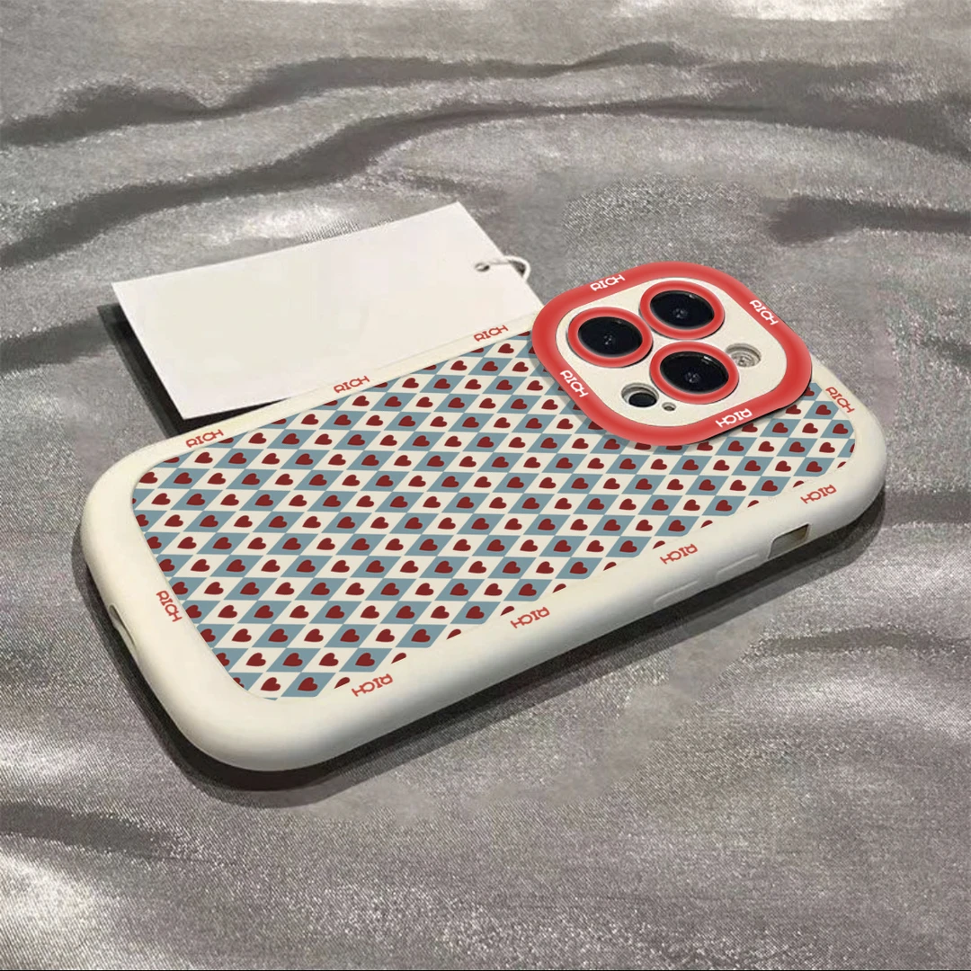 奥菲顿满屏菱格爱心苹果华为vivo小米oppo手机壳iphone15/14/13套