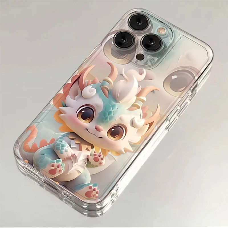 可爱呆萌小青龙iphone15/13苹果14pro手机壳华为vivo小米oppo软套