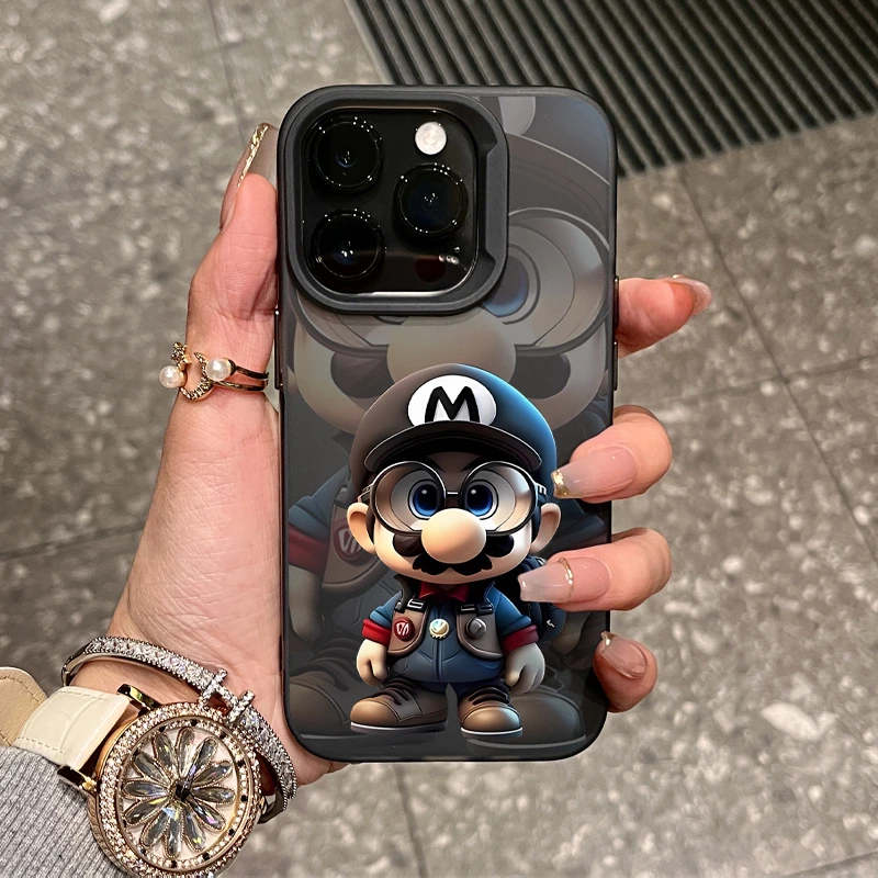 背包重影马里奥iPhone15/14promax磨砂手机壳11苹果13/12软xs套xr