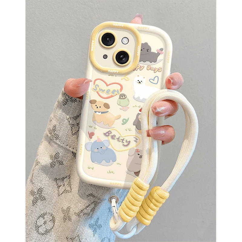 SMBLCE爱心小动物适用iPhone15泡芙手机壳苹果华为vivo小米oppo套