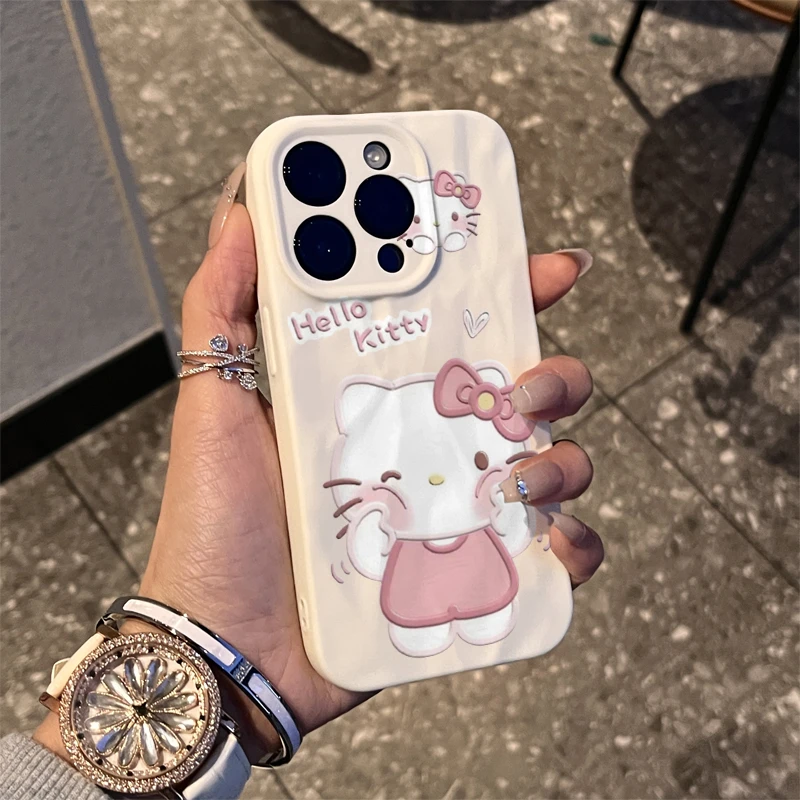 DINGLIN可爱戳脸KT适用iPhone15/14promax手机壳11苹果13/12软套