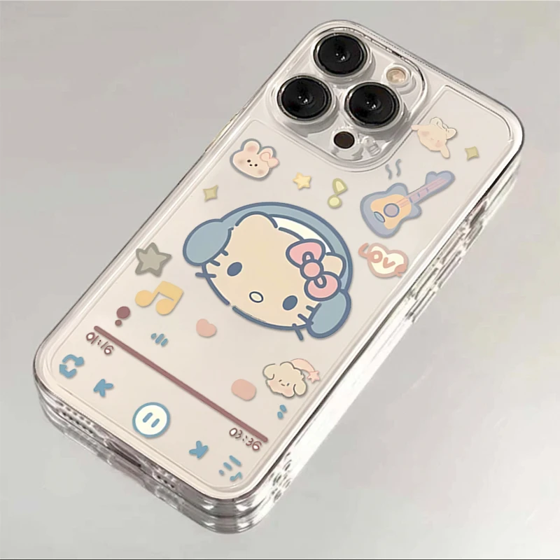 耳机凯蒂猫适用iphone15/13/14苹果12手机壳华为vivo小米oppo软套