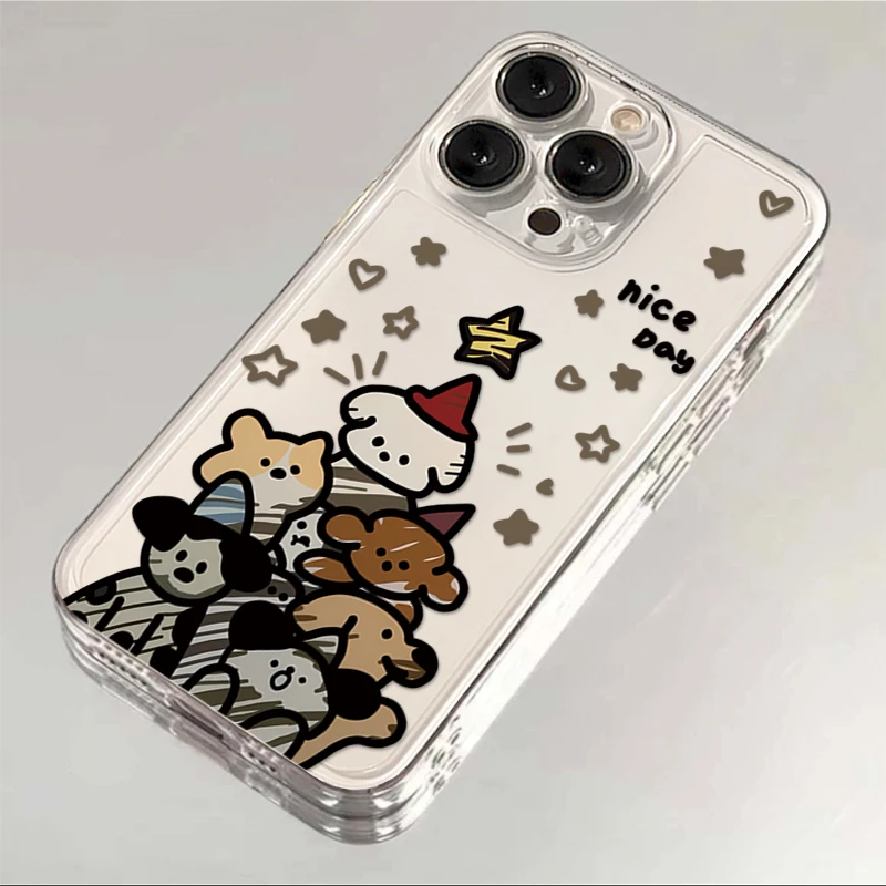 可爱涂鸦圣诞小狗适用iphone15/13苹果14手机壳华为vivo小米oppo