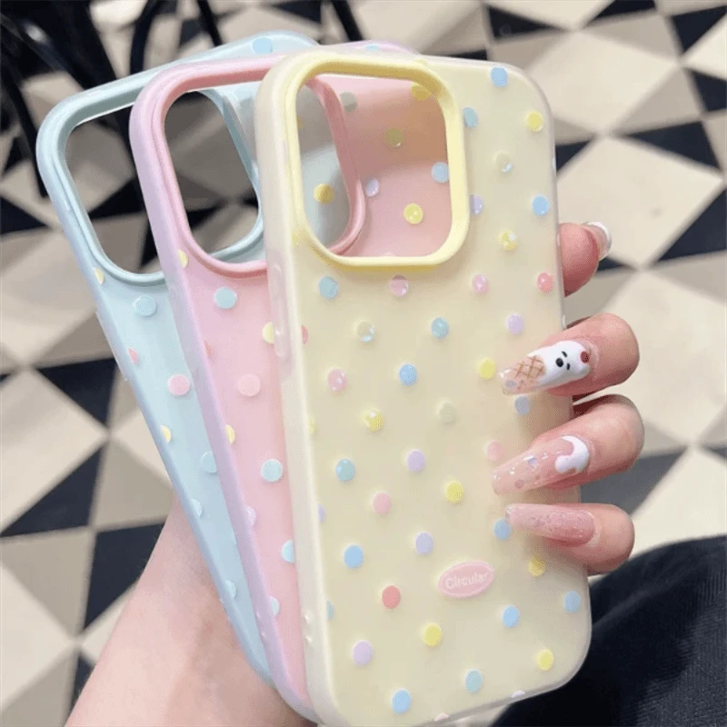 奥菲顿多巴胺满屏波点适用iPhone15/14/13肤感果冻手机壳苹果12套