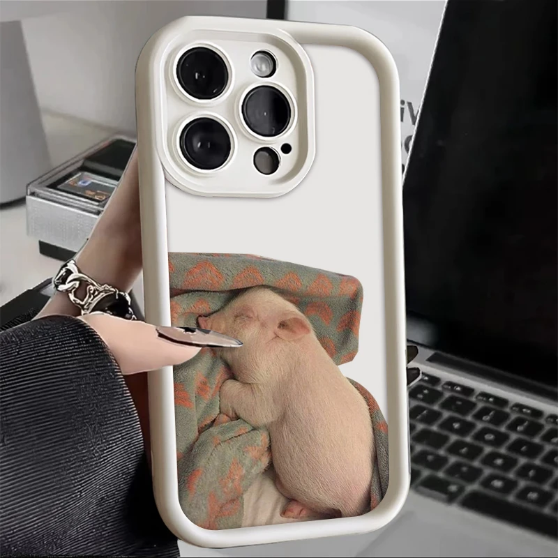 睡觉小猪适用iPhone15/14/13苹果12手机壳华为oppo小米vivo软xr套