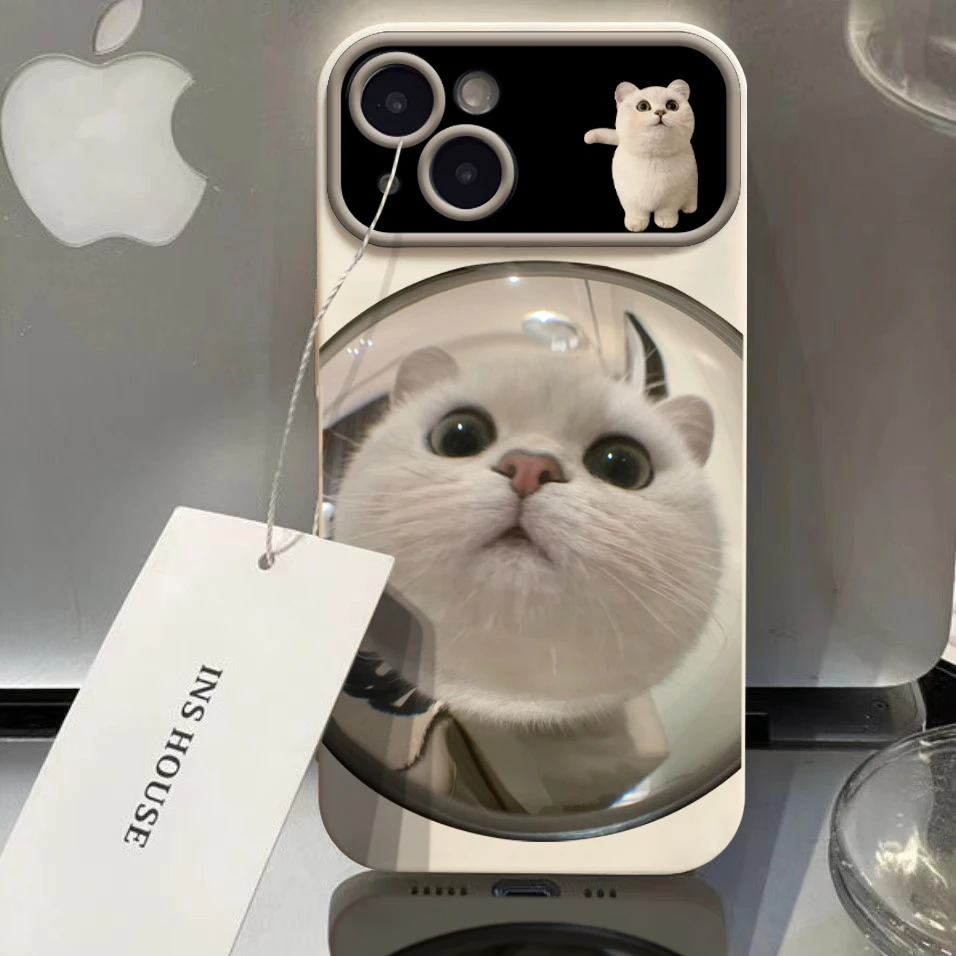 SMBLCE广角猫咪适用iPhone15/14promax手机壳苹果13/12/11软套xr