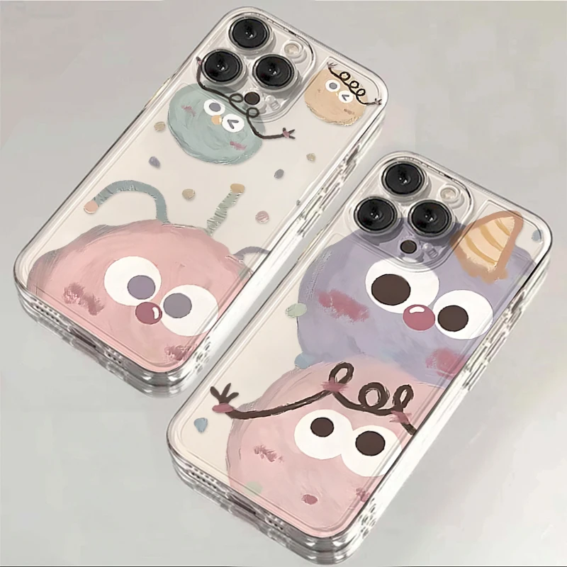 DINGLIN可爱球球怪兽iphone15/13苹果14手机壳华为vivo小米oppo套