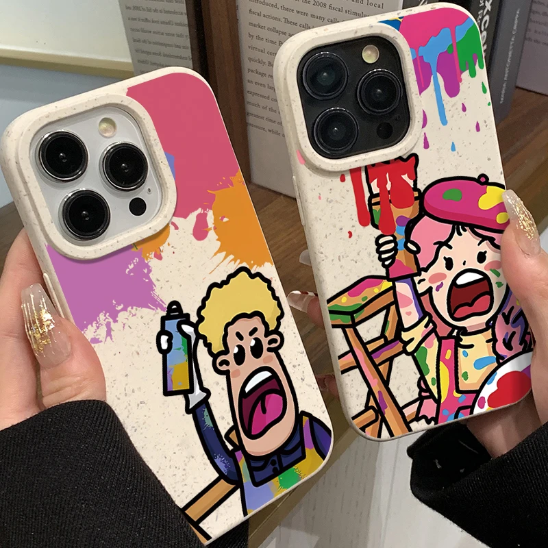 SMBLCE情侣彩绘男女适用iPhone15/14promax手机壳11苹果13/12套xr
