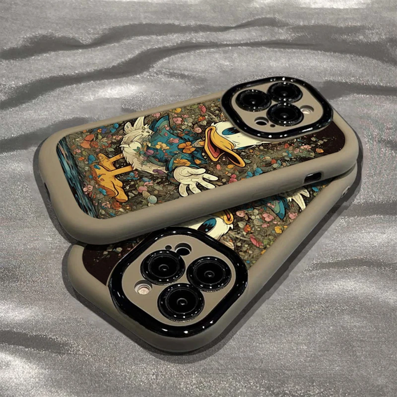 可爱花朵鸭子适用iPhone15/14promax手机壳xr苹果13/12/11软套
