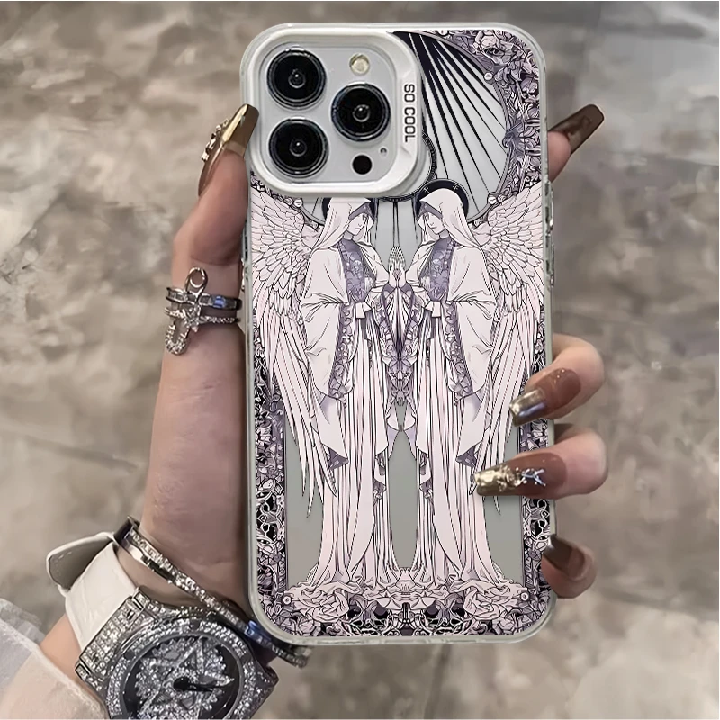 高级复古天使适用iphone15/13苹果14/12手机壳华为vivo小米oppo套