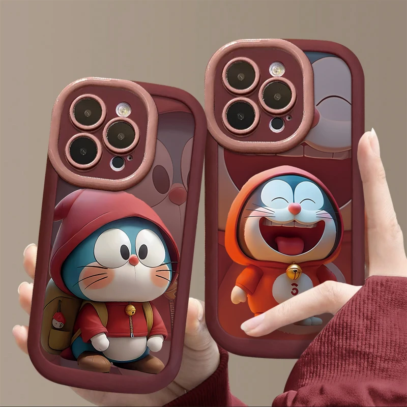 ins趣味叮当猫适用iPhone15/14promax手机壳苹果13/12/11软套xr