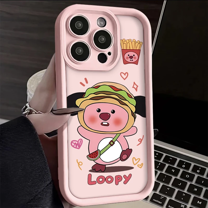 薯条汉堡海狸适用iPhone15/14promax手机壳11苹果13/12软xs套xr