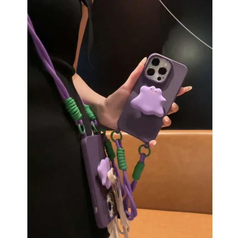 JIANGZI小怪兽支架iPhone15/14promax苹果13/12大孔紫色手机壳11