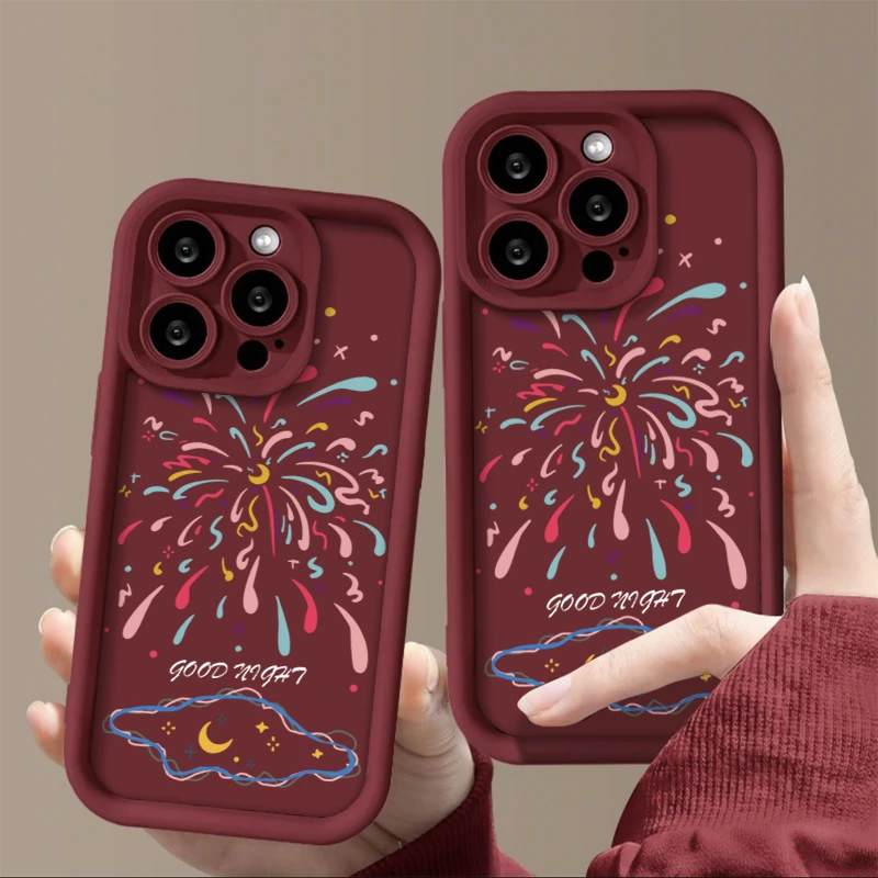 ins彩色烟花适用iphone15苹果14pro手机壳13华为vivo小米oppo软套
