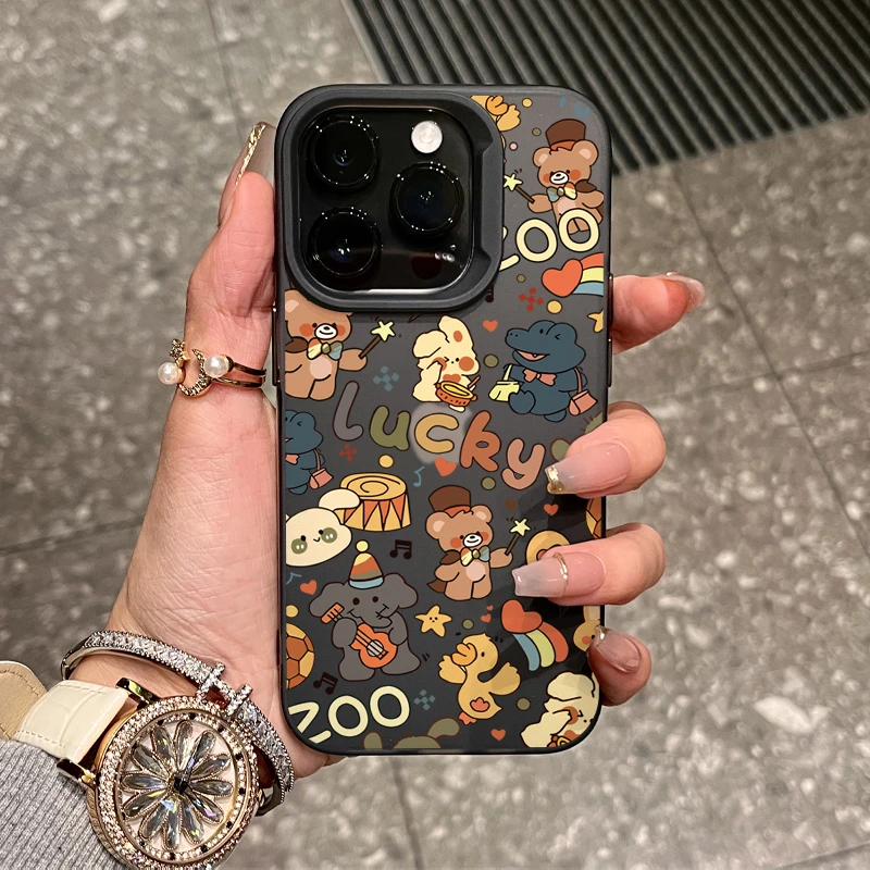 DINGLIN可爱动物乐队适用iPhone15/14promax手机壳11苹果13/12套x