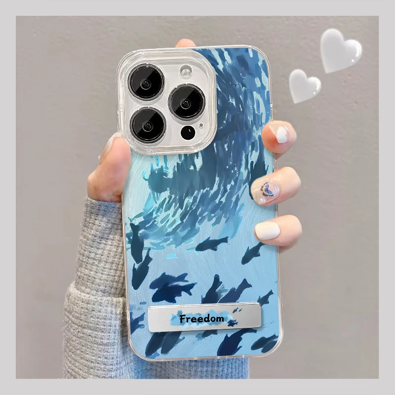 GGBond深海鱼群适用iPhone15/14/13羽纱手机壳华为vivo小米oppo套