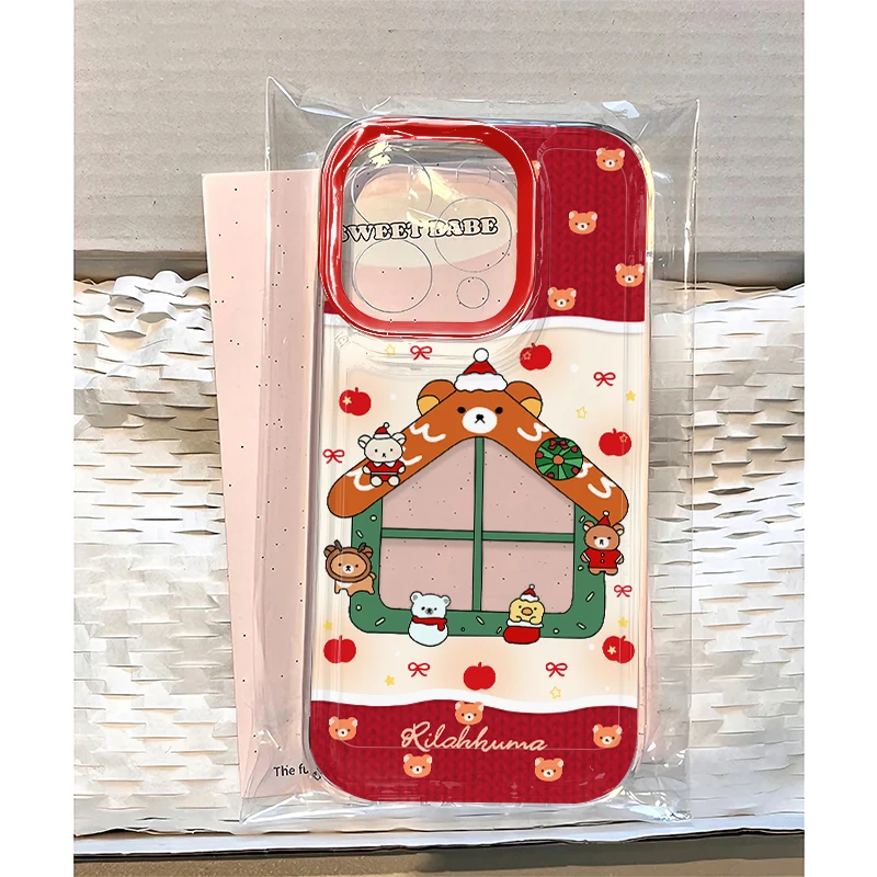 奥菲顿小熊圣诞橱窗适用iphone16苹果15手机壳华为vivo小米oppo套