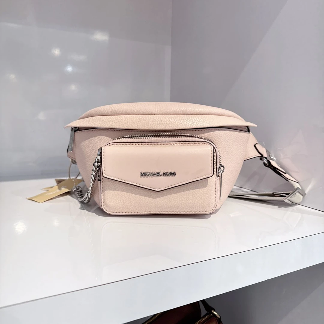 MICHAEL KORS/迈克高仕粉色Maisie女士胸包腰包奢侈单肩包