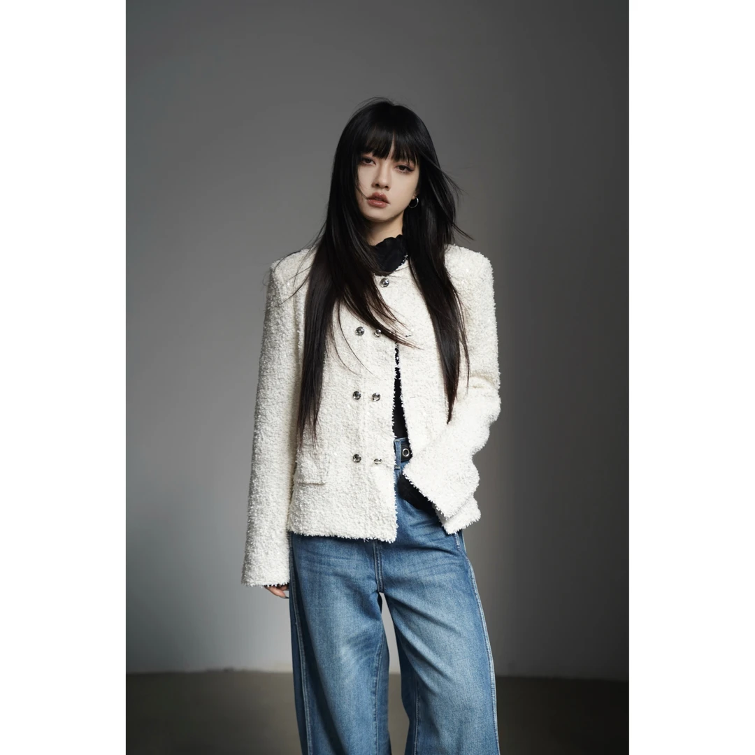 呆毛DM.FACTORY 【1.18青仓】秋季轻奢小香风双排扣外套DMSJ3063