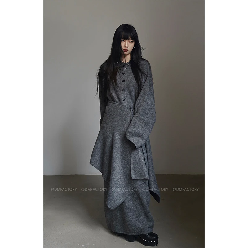 【现货】呆毛DM.FACTORY 秋季新款慵懒百搭三件套毛衣套装DMSJ3064