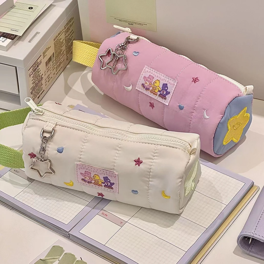 高颜值星星刺绣笔袋少女心ins学生大容量多功能文具收纳袋可手提