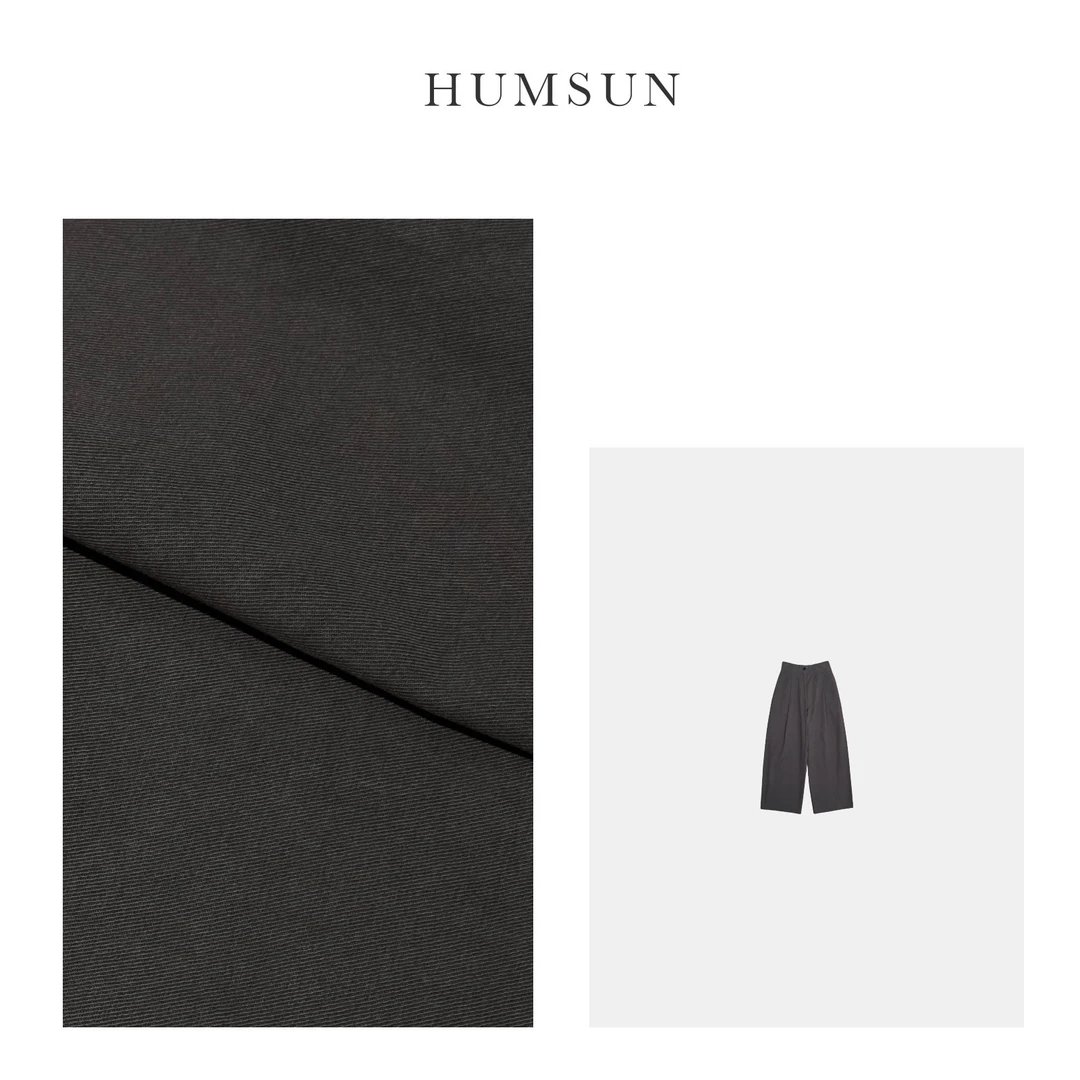 HUMSUN/禾木笙 极简立裁压褶挺阔有型宽松显瘦休闲裤 23A8117