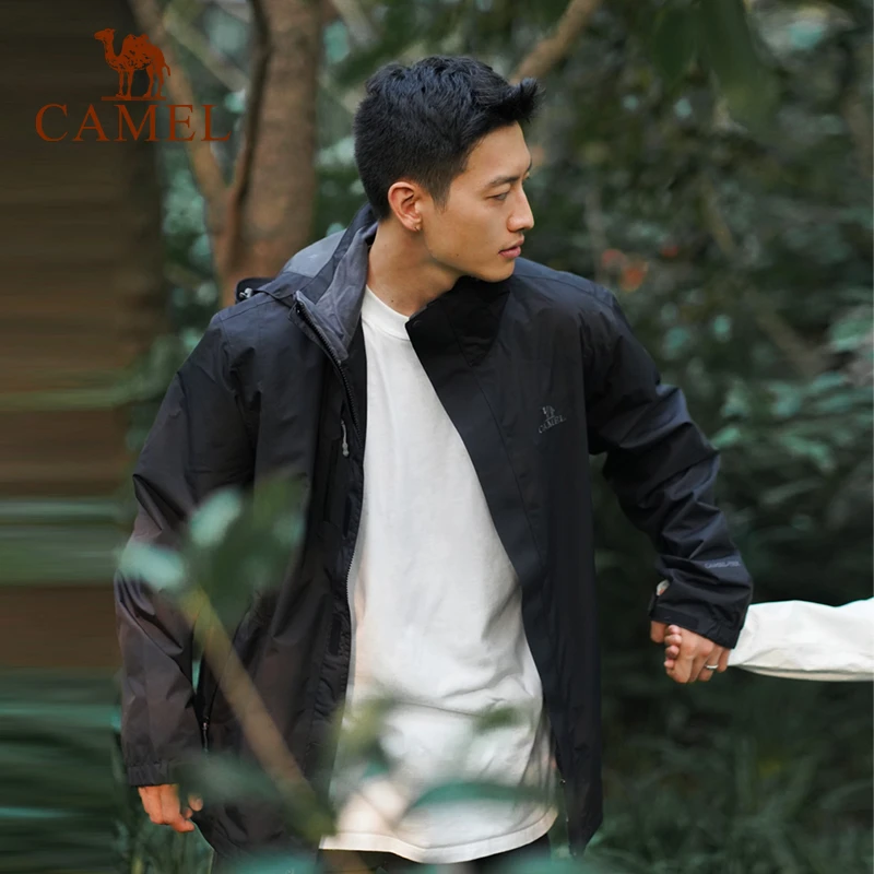 CAMEL/骆驼人生冲锋衣男女三合一防风防水户外A7W117128B/A7W2171