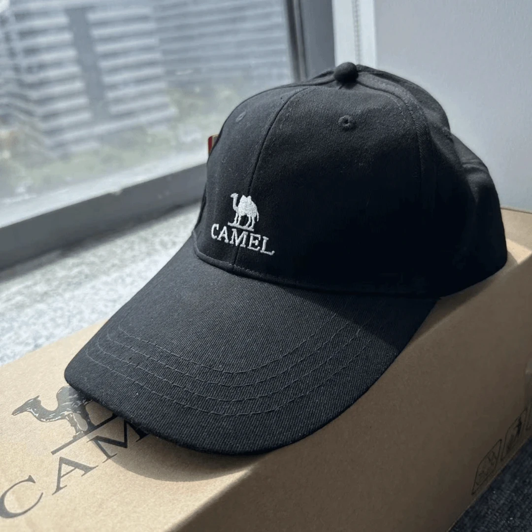 骆驼户外运动棒球帽夏季遮阳透气鸭舌帽黑色休闲帽173DP14016D