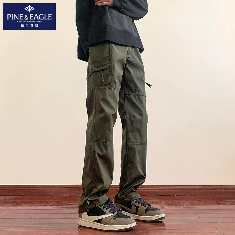 柏尼英格冲锋裤男春季防水登山机能工装裤子直筒宽松修身休闲长裤