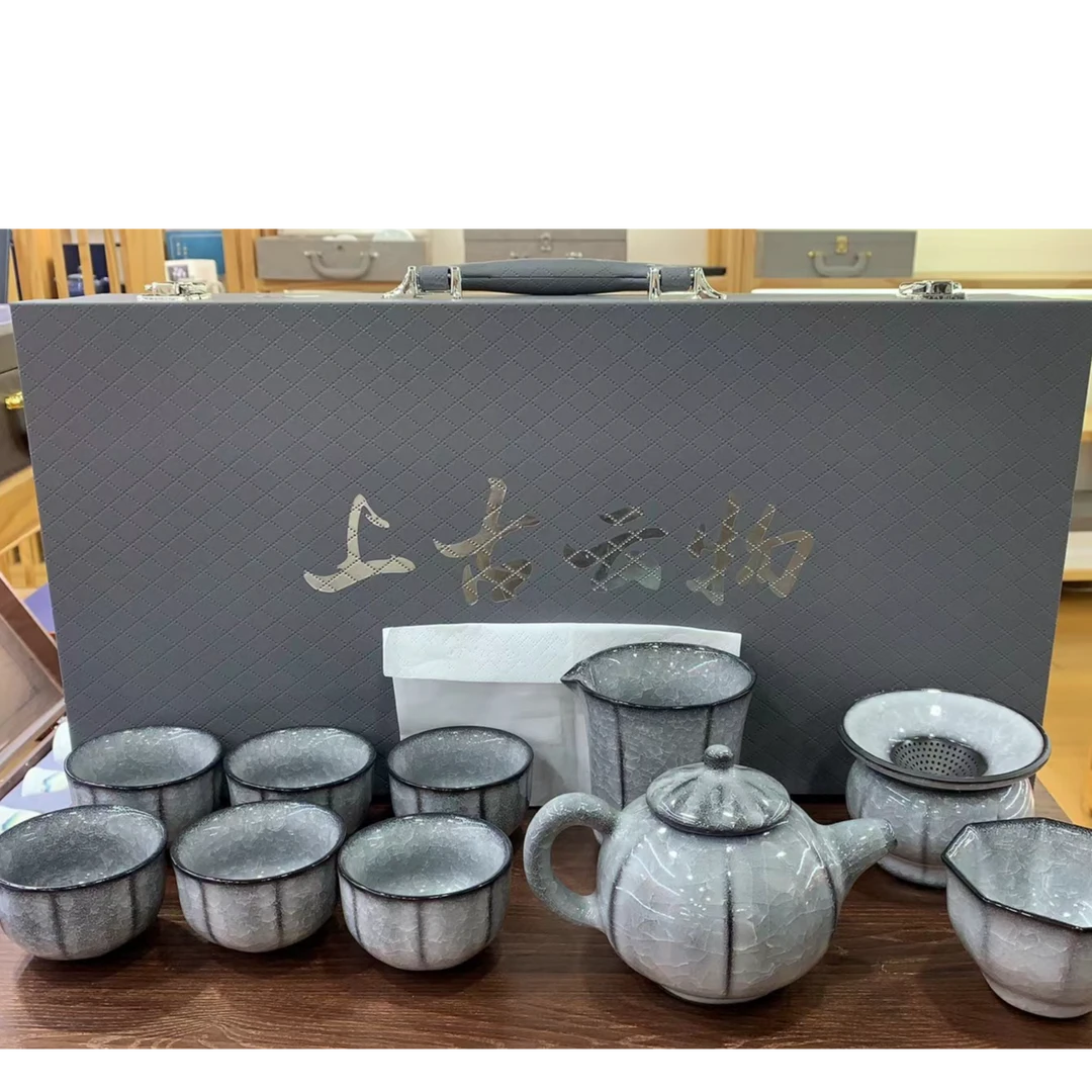 高端陶瓷 冰花工艺茶壶套装（礼盒装）