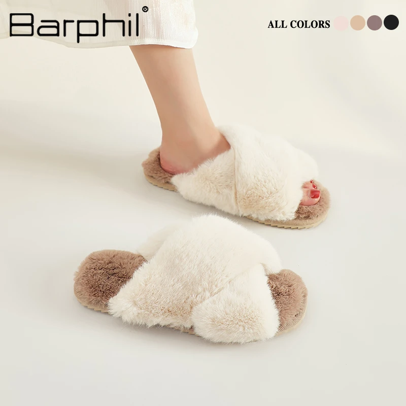 BARPHIL毛毛拖鞋女2025年秋冬时尚棉拖鞋女软底保暖室内保暖搭子