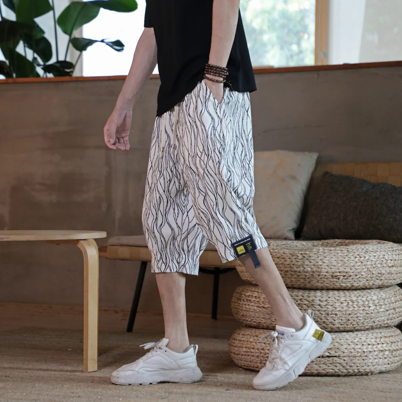 潮流七分裤男士夏季薄款百搭休闲短裤大码透气韩版青少年夏天裤子