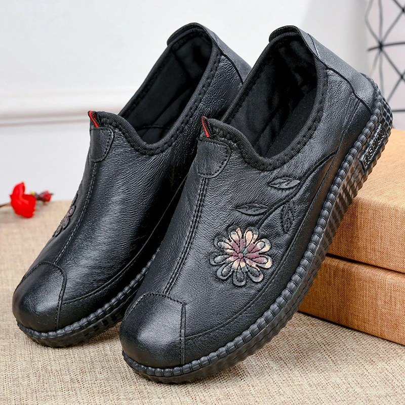 春秋老北京布鞋女妈妈鞋防滑单鞋一脚蹬防滑软底舒适老人鞋健步鞋