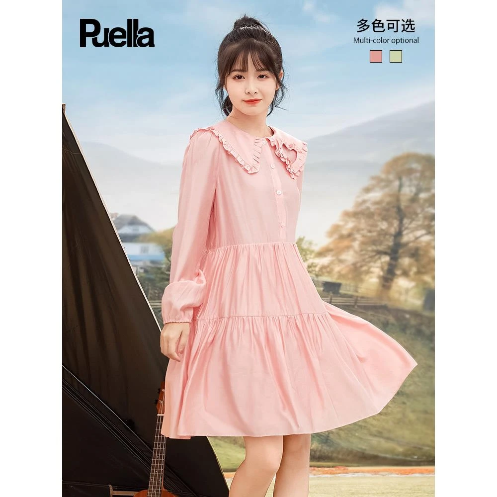 拉夏贝尔旗下Puella2023年秋季新款休闲爱心甜美气质温柔连衣裙女