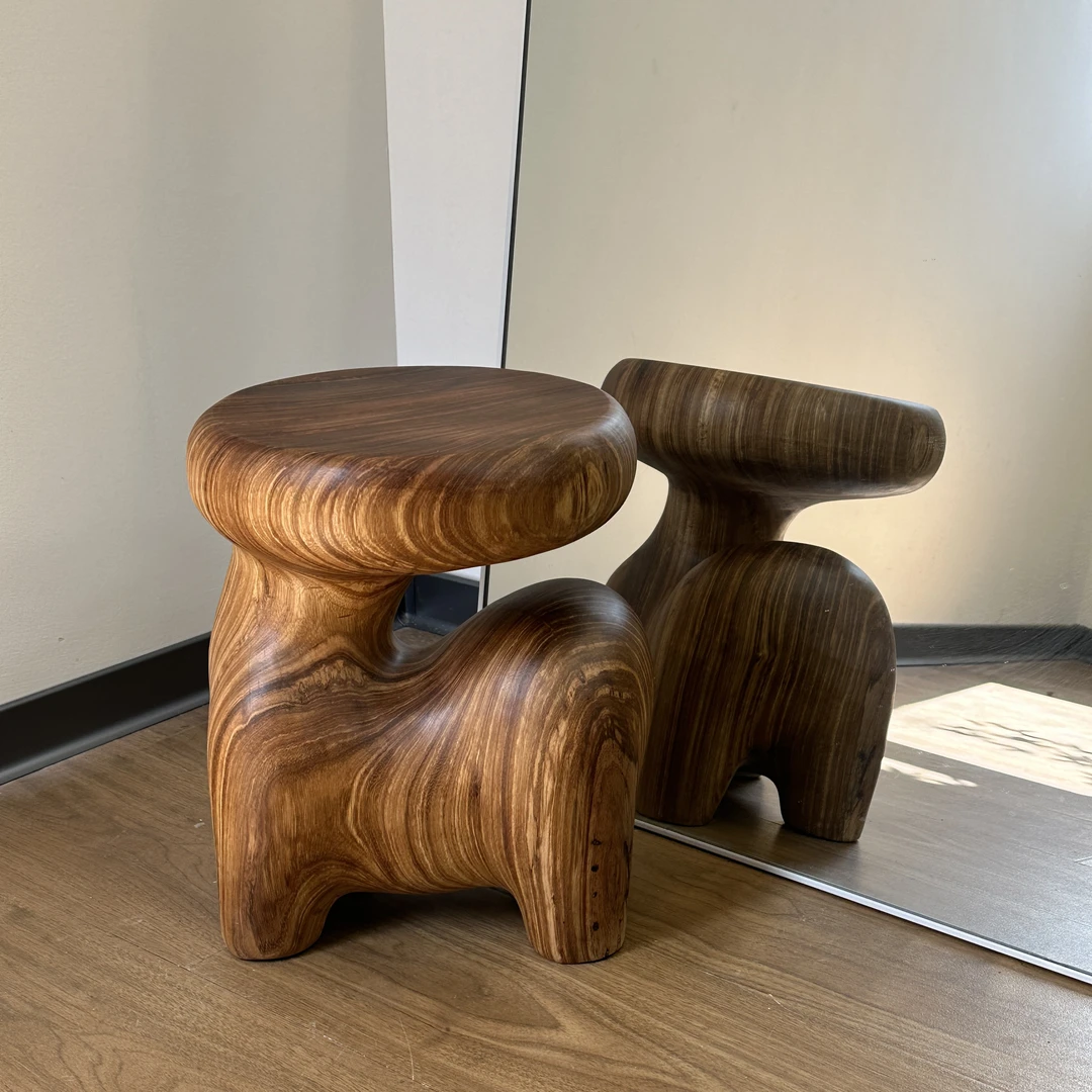 森活林乌金木《路路通》原创实木凳子底座