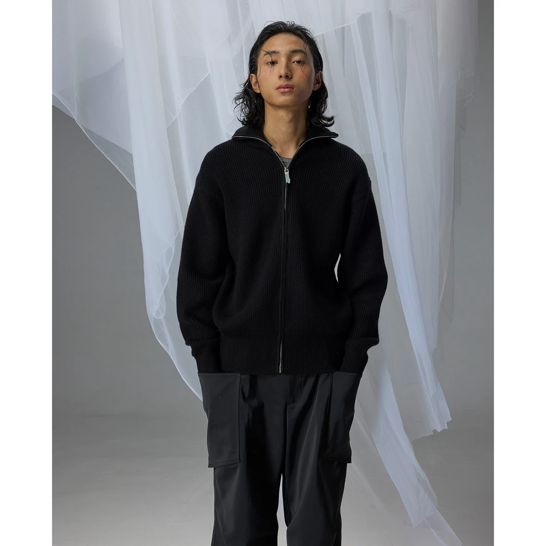 H1c 极简*立领针织拉链高领毛衣外套 修身短款/软糯亲肤/重磅加厚