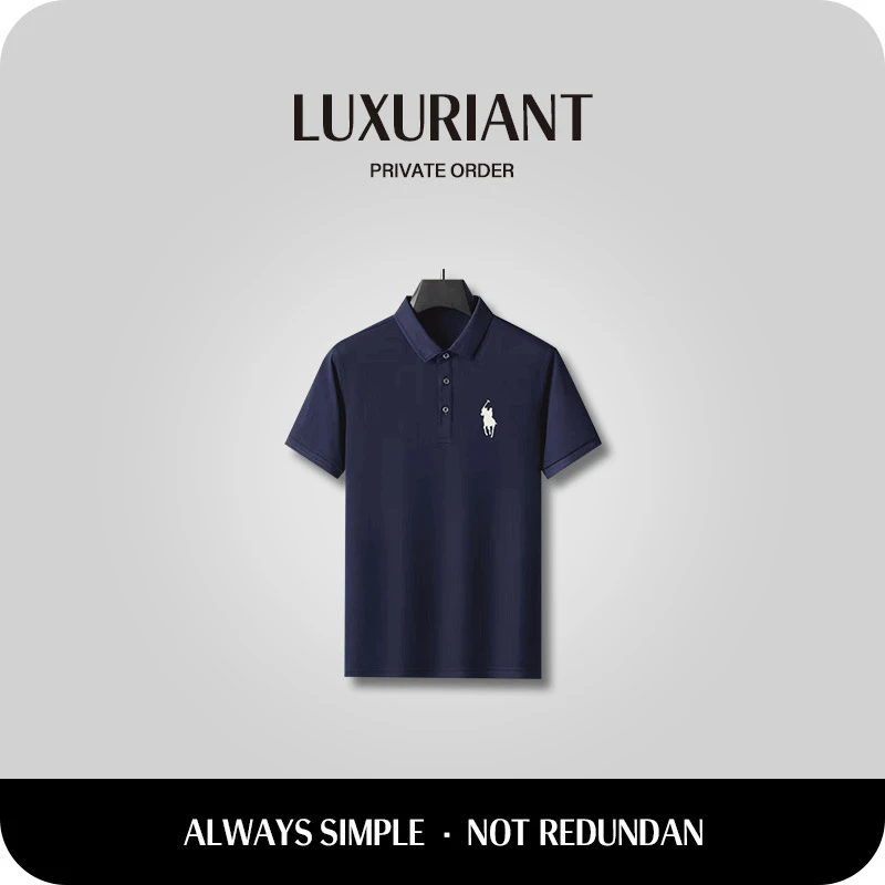 保罗夏季男士薄款宽松透气商务刺绣休闲运动翻领POLO衫短袖T恤