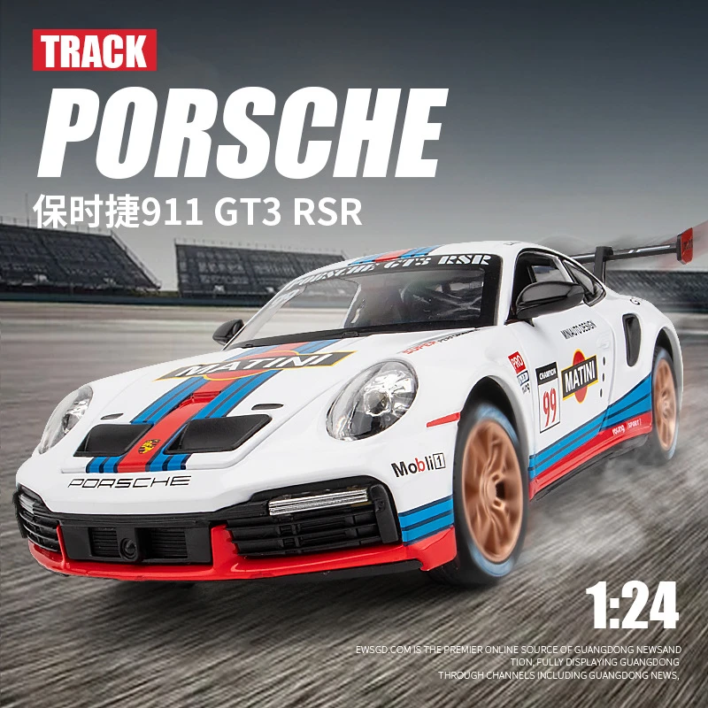【1:24跑车】保时捷911GT3-RSR 四开门赛道版仿真合金车玩具