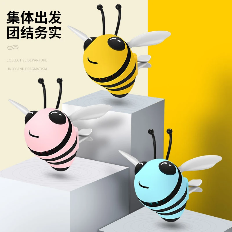汽车卡通香水小蜜蜂出风口香水车载空调风香薰车用装饰品固体香膏