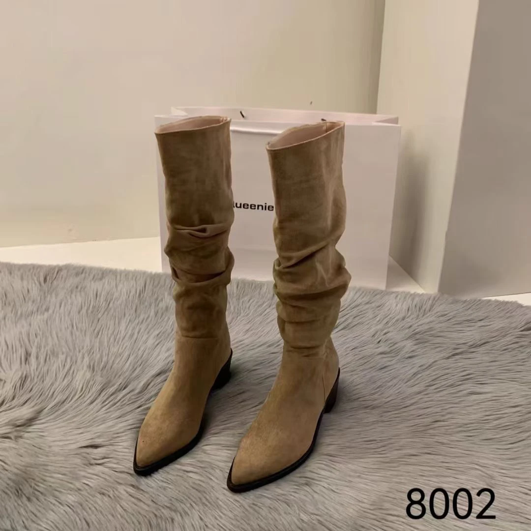 【qian qian】2024秋冬新品战靴 长筒靴，显腿长 里衬薄绒设计