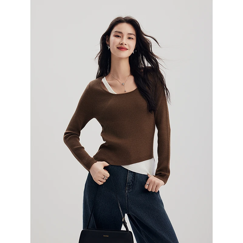 初棉全羊毛德国进口！ 扬子纱工艺斜肩毛衣 352635023